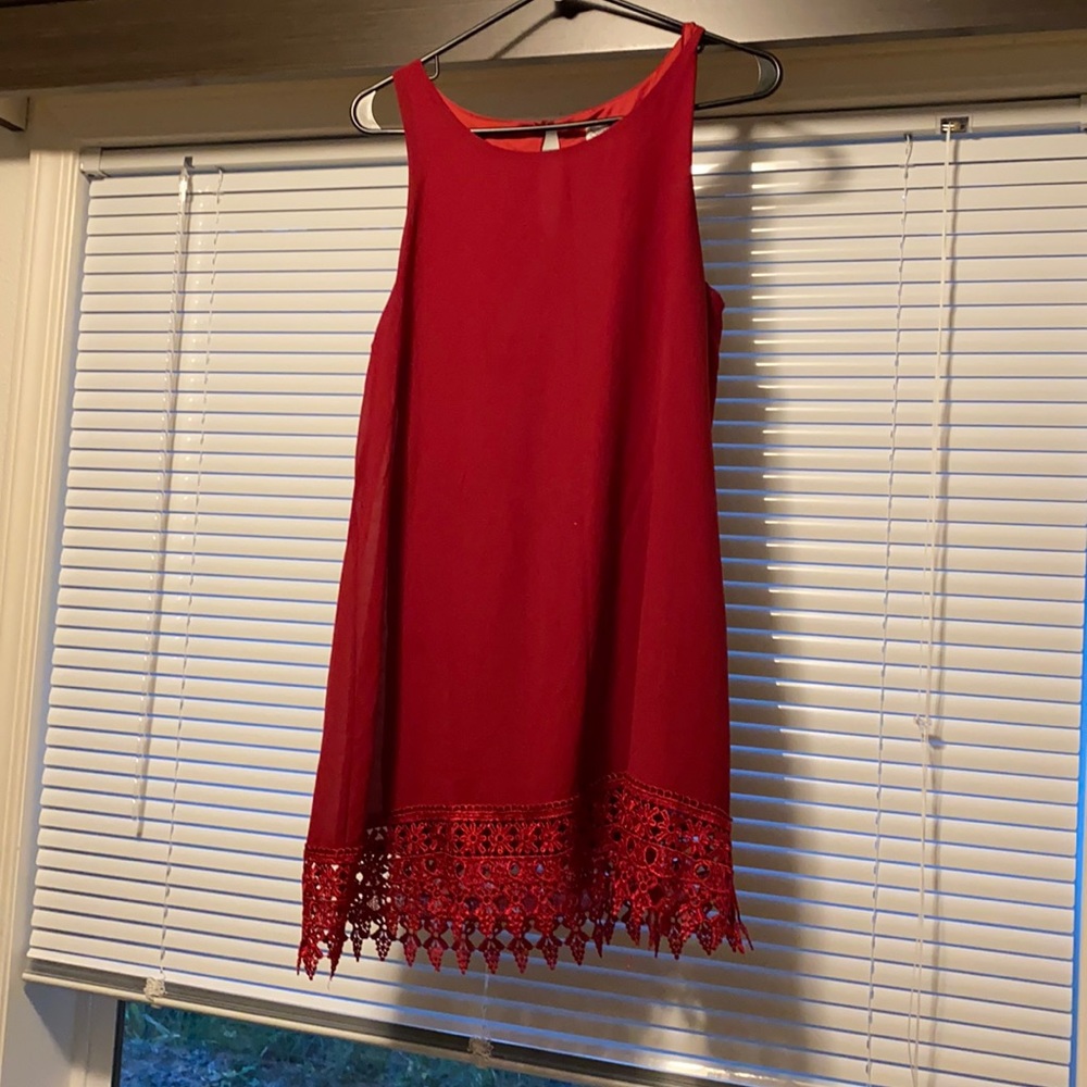 red slip dress